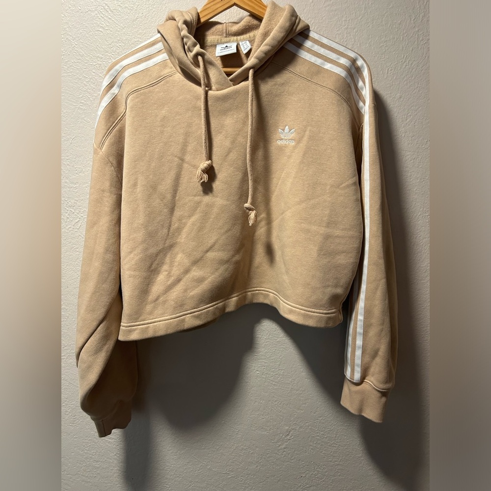 Tan crop Adidas hoodie
